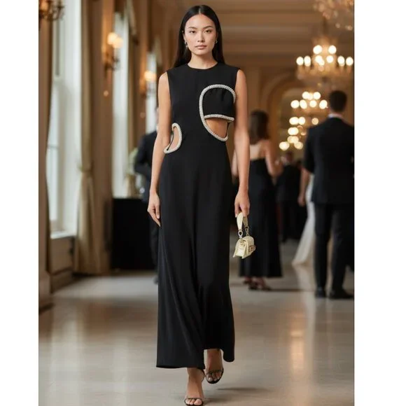 SIMKHAI GIADA CUT OUT MAXI DRESS SIZE 6 NEW - Picture 11 of 13